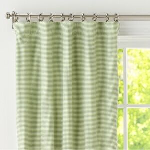 Pottery Barn Kids Green Gingham Blackout Panel Curtains 44x84